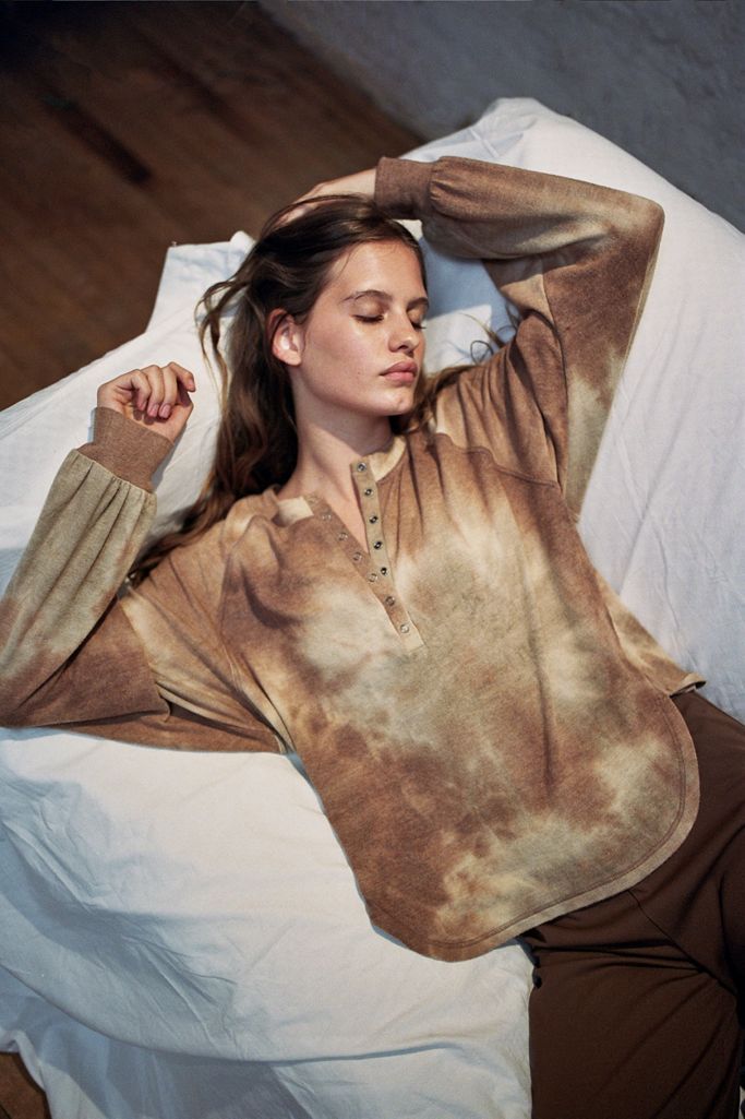 Out From Under Colby Brushed Oversized Henley Top | Urban Outfitters (US and RoW)