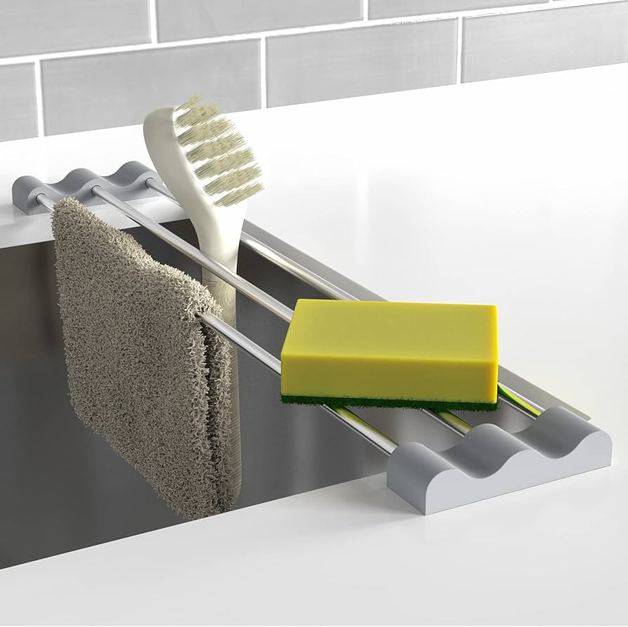 Tomorotec Adjustable Over-The-Sink Kitchen Rack, BPA-Free, Gray | Amazon (US)
