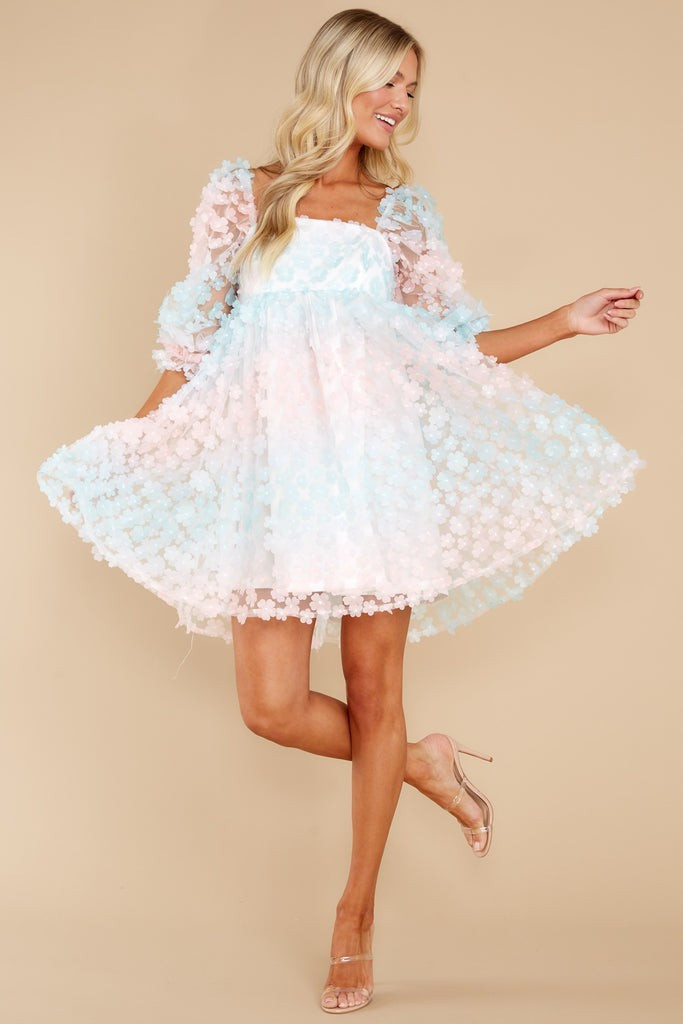 Beautiful Gaze Blue Multi Floral Dress | Red Dress 