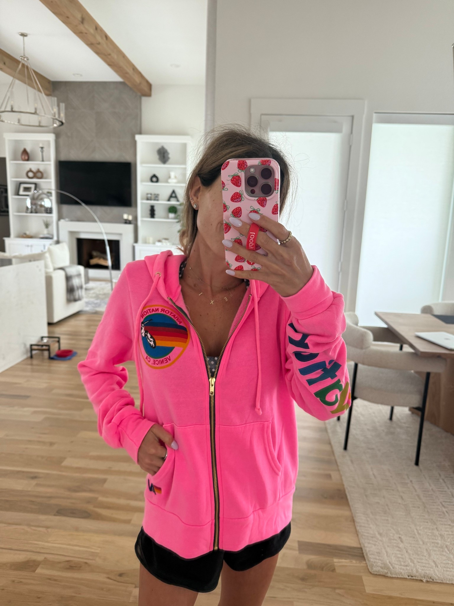 Pink hoodie I love and makes a great gift wearing size xs 

#LTKFindsUnder50 #LTKFindsUnder100