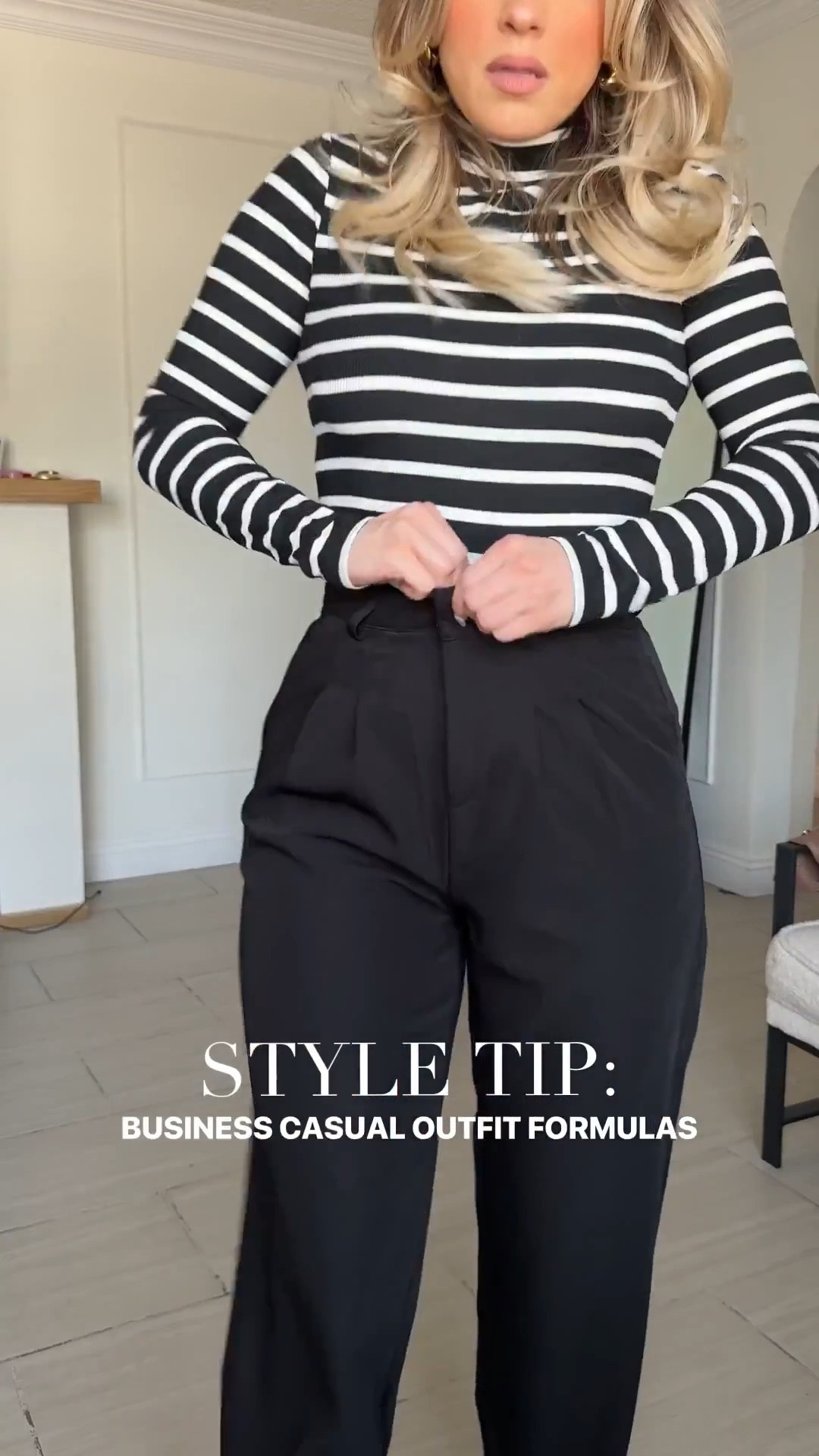 How to build BUSINESS CASUAL OUTFITS 🖤🙌🏼

✔️Look 1: small in NIMIN trousers from Amazon in SM LONG + small striped turtleneck 

✔️Look 2: size 4 in Editor trousers from Express + small in Amazon tee 

✔️Look 3: small in faux leather joggers (exact are from Target); if they're sold out, the ones from SAKS are identical

✔️Look 4: SM LONG in khaki Amazon trousers

#LTKgrwm #LTKWorkwear #LTKootd