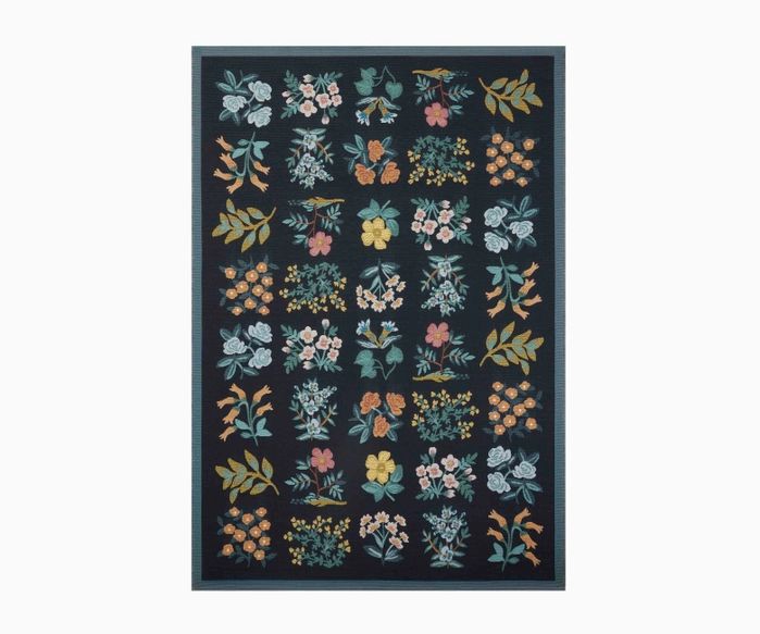 Perennial Wildflower Black Power Loomed Rug | Rifle Paper Co. | Rifle Paper Co.