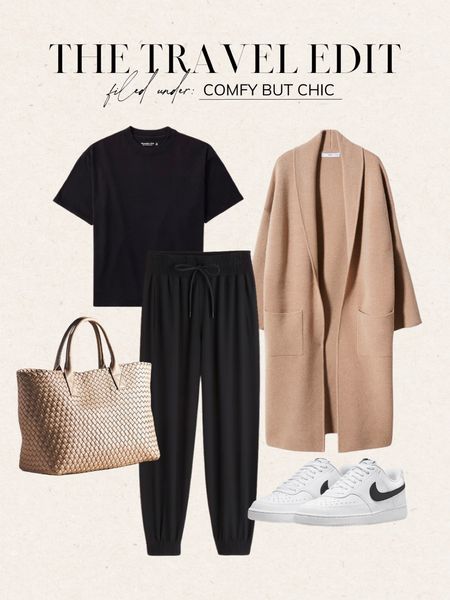 Comfy chic travel outfit idea Travel looks, travel outfits, travel tote, travel joggers, comfy travel outfit, travel sneakers, chic travel outfit

#LTKSeasonal #LTKstyletip #LTKtravel