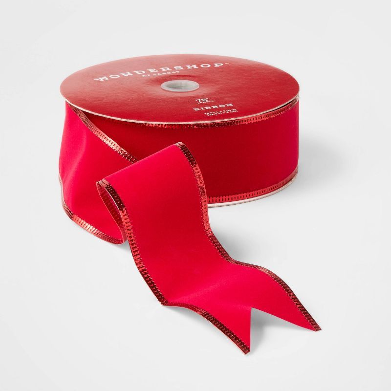 2" Velvet Ribbon Red 75ft - Wondershop™ | Target