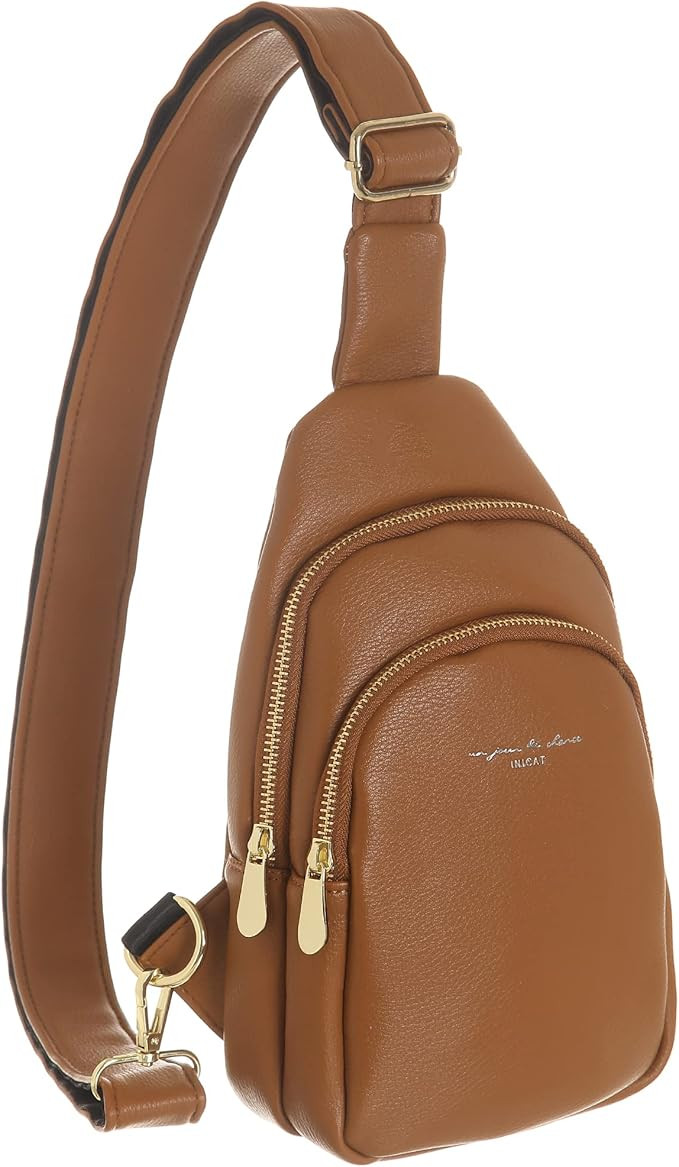 INICAT Small Sling Bag Crossbody Vegan Leather Fanny Packs for Women Women Fashionable Chest Bag ... | Amazon (US)