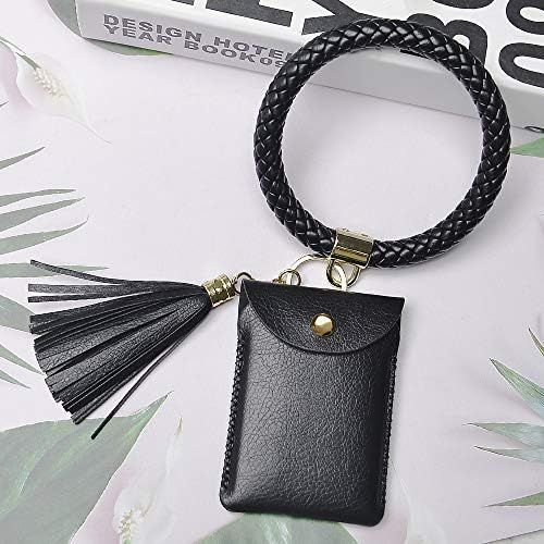 Doormoon Keychain Wallet Wristlet, Women Tassel Key Chain Bracelet Ring Circle Bangle | Amazon (US)