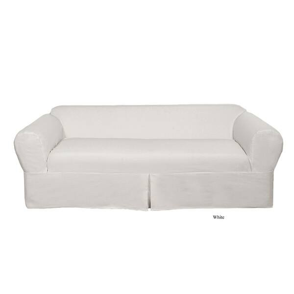 Classic Slipcovers 2-piece Twill Sofa Slipcover - Off White | Bed Bath & Beyond