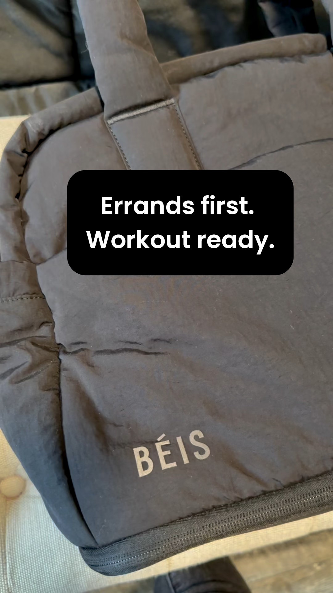 Errands done, ready to go 🖤

Packing my Beis Air Duffle with workout essentials I actually use — and love that this bag is gym + travel ready so it works beyond just workouts.

What’s inside:
• Lululemon runners
• Align leggings (size 6, no front seam 🙌)
• Align longline bra (size 8)
• White Lululemon tee (size 8)
• charger + AirPods (always)

Lightweight, easy to carry, and fits everything without feeling bulky.

Everything linked here ✨


#LTKfitness #LTKcanada #LTKtravel