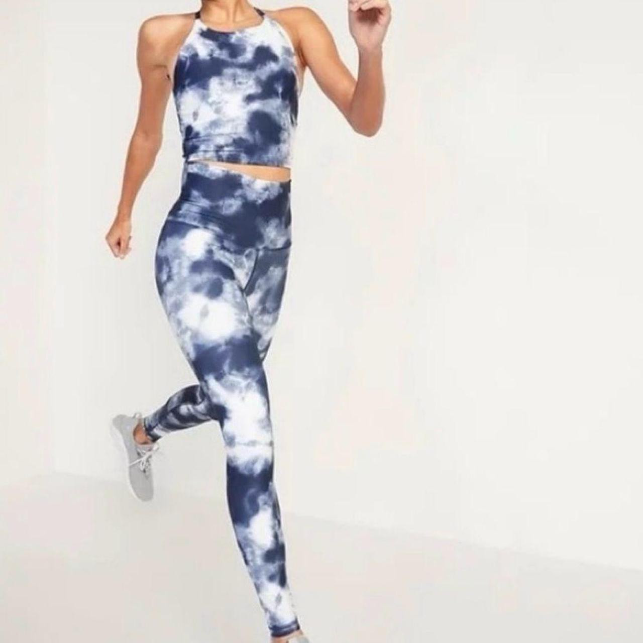 Old Navy Women's Leggings - Blue/White - S | Depop US