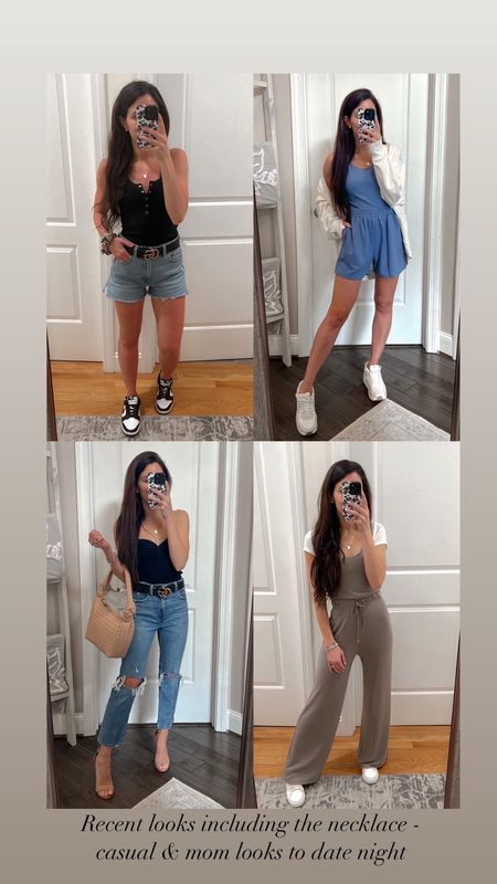 Recent outfits ; summer outfits ; Amazon matching set ; Abercrombie denim ; Abercrombie jeans ; high waisted shorts ; sports mom outfit ; jumpsuit ; must have Nikes 

#LTKFindsUnder50 #LTKSeasonal #LTKStyleTip
