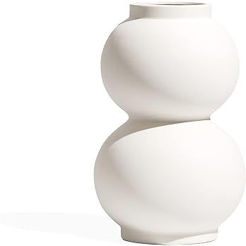 Ceramic Vase for Home Decor, Modern White Flower Vase, Nordic Minimalism Style Decoration Vase fo... | Amazon (US)