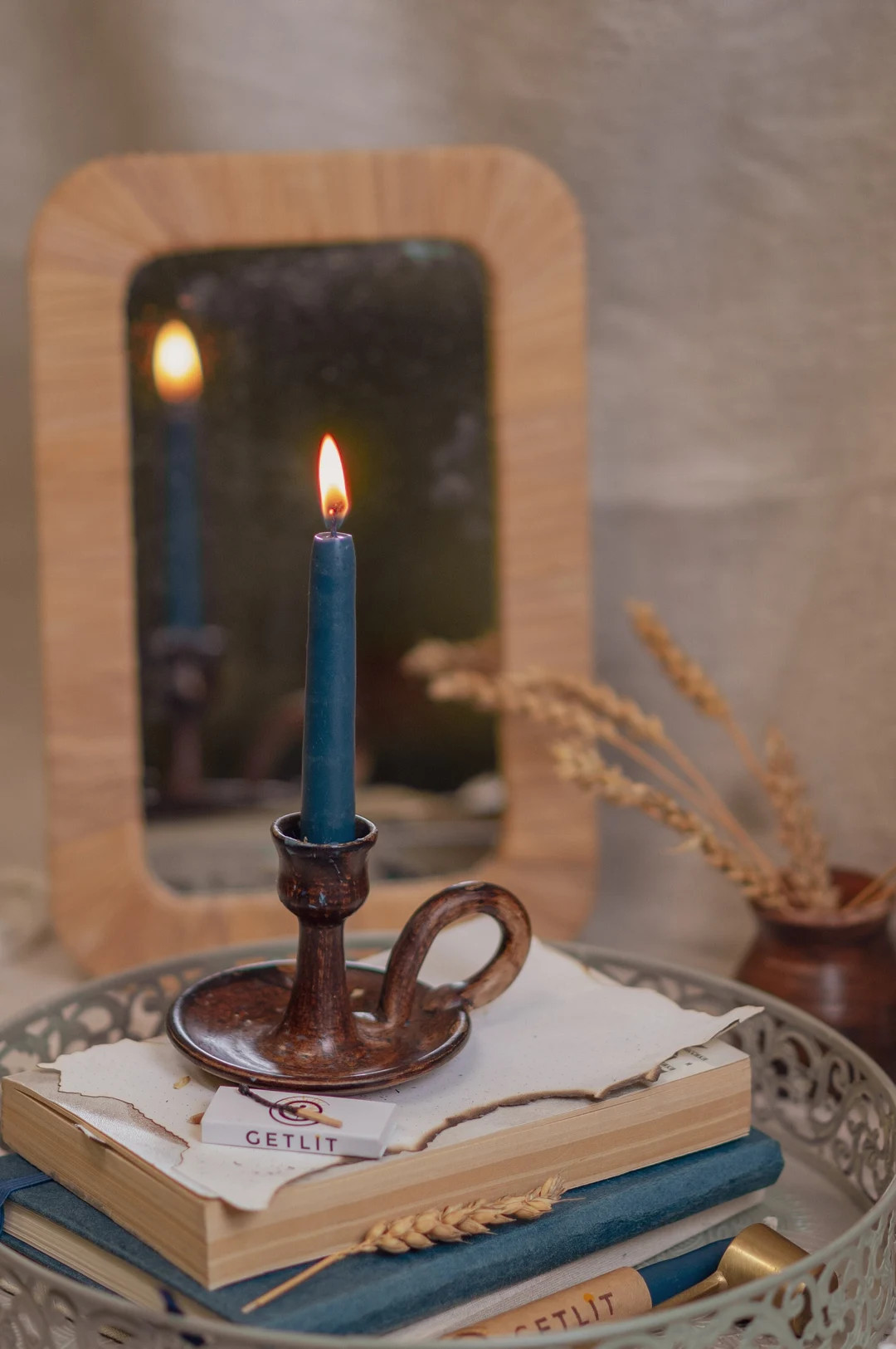 Handmade Clay Table Candle Holder Stylish Decor Candlestick Artisan Elegant Table Centerpiece Can... | Etsy (US)