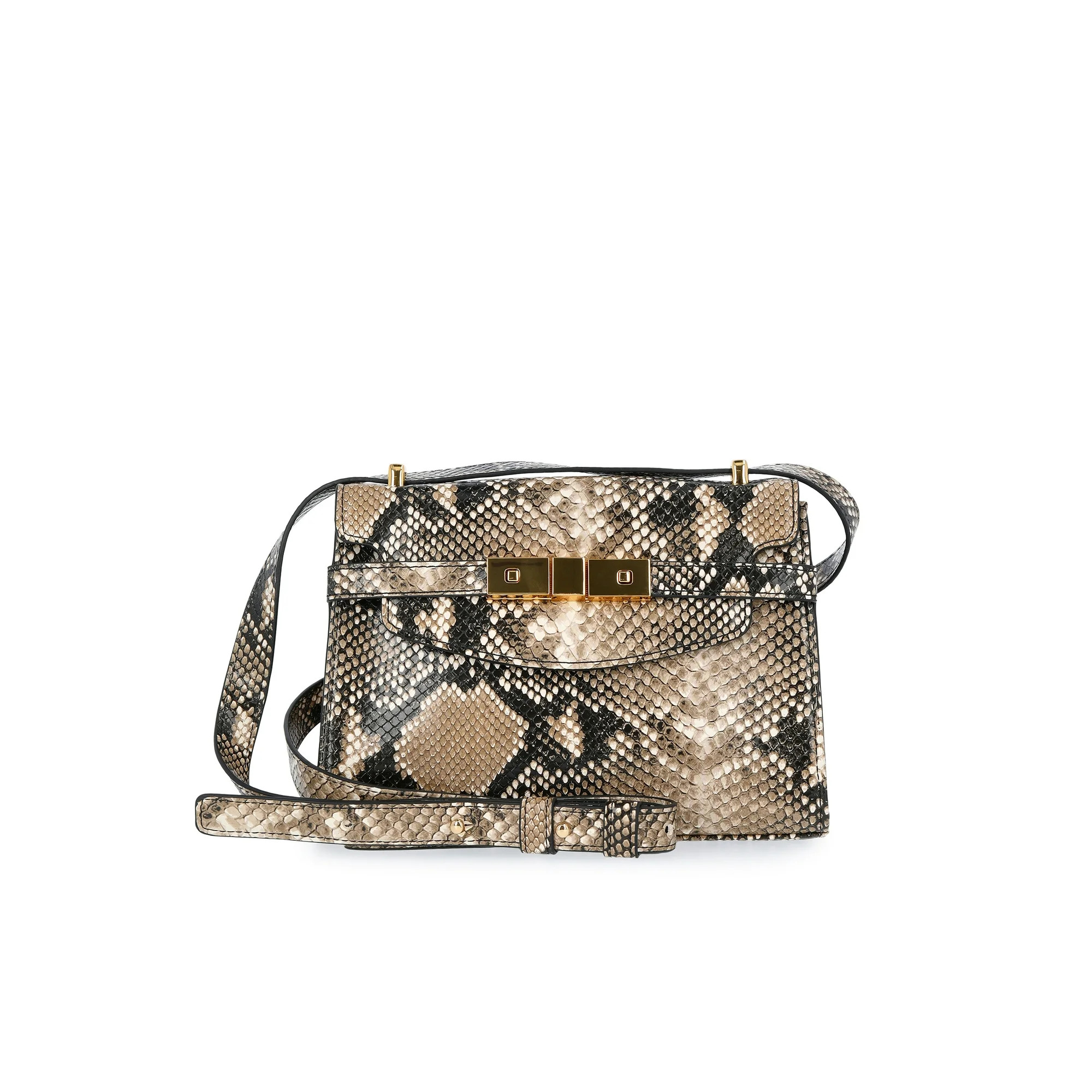 Time and Tru Women's Faux Snakeskin Rosa Crossbody Bag | Walmart (US)