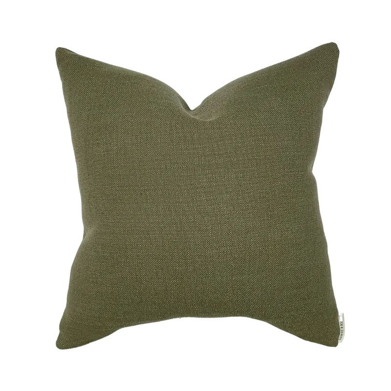 Wyatt | Woven Moss Green Pillow Cover | Linen & James