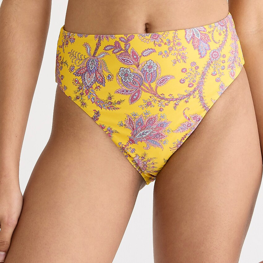 High-rise bikini bottom in Ratti® golden paisley | J. Crew US