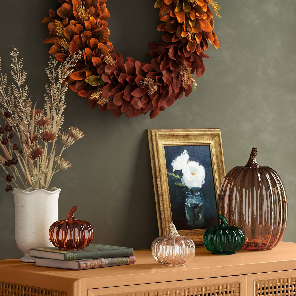 3pk Fall Glass Pumpkins - Threshold™ | Target