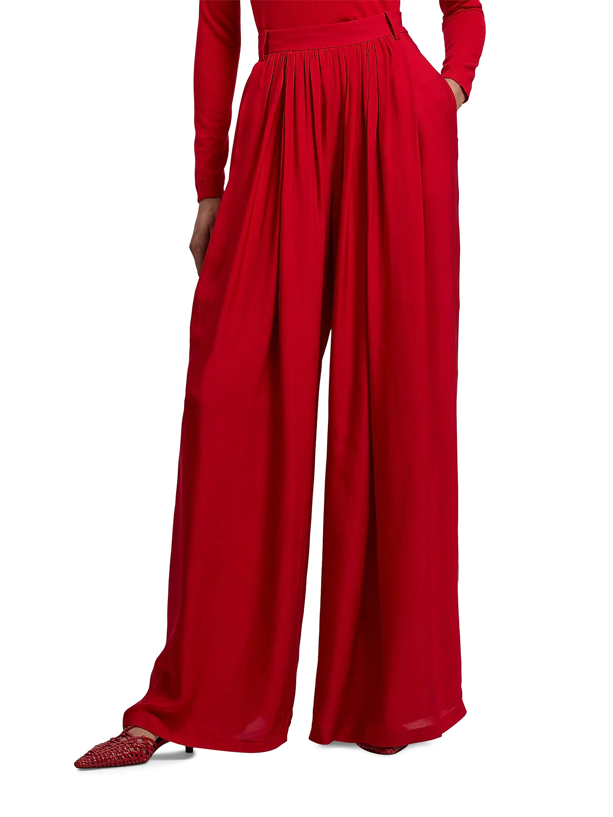 Ralph Lauren Collection Vannesa Satin Wide-Leg Pants | Saks Fifth Avenue | Saks Fifth Avenue