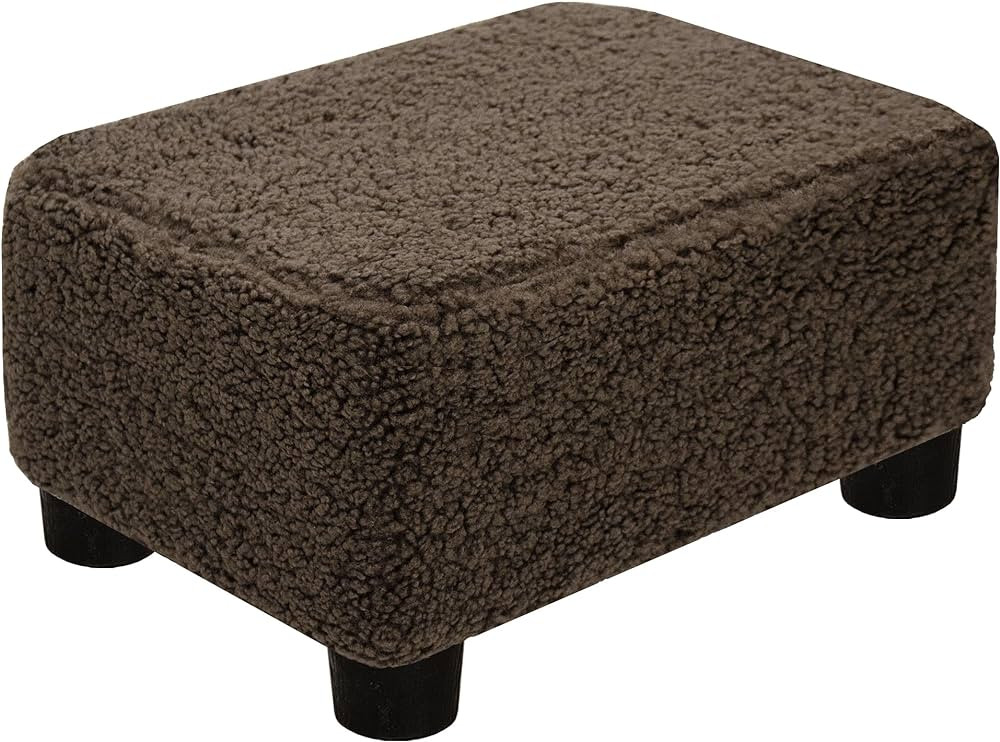 CAROLMADE Small Foot Stool Ottoman Sherpa Footstool with Legs Foot Rest for Living Room Bedroom a... | Amazon (CA)