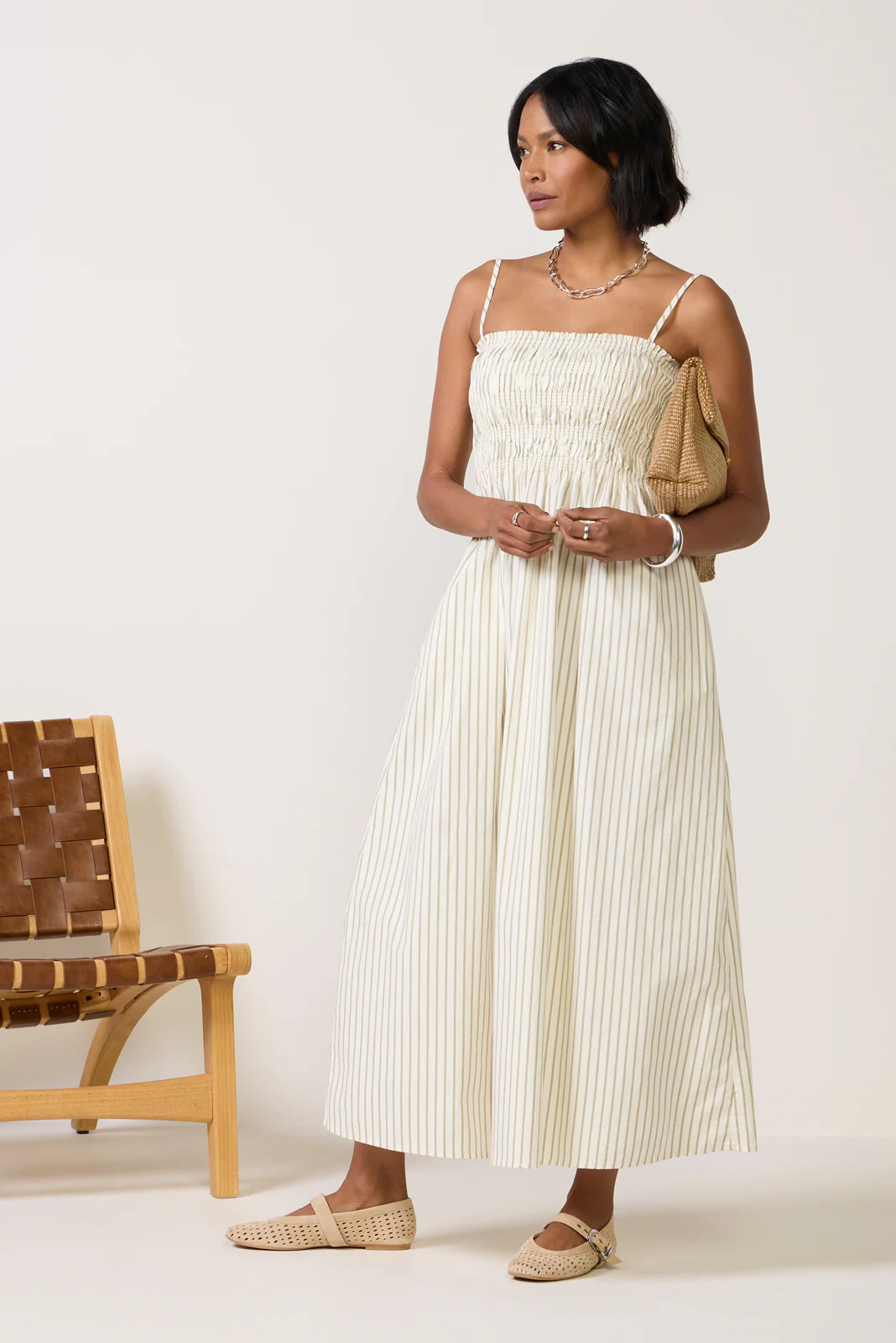 PISTOLA Women's Bianca Smocked Dress, Size XS, White | Evereve