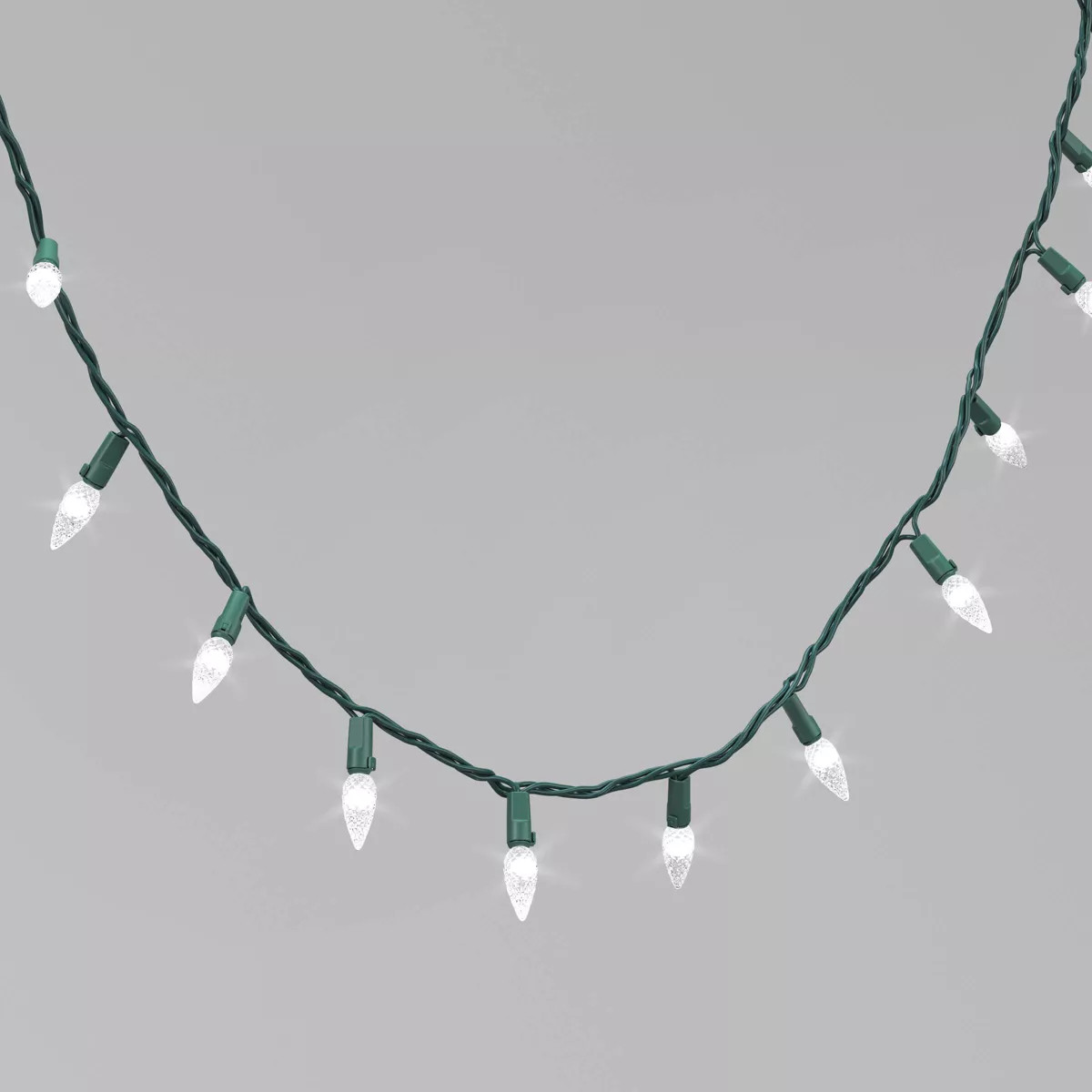 60ct LED Faceted C6 Christmas String Lights Twinkling Warm White with Green Wire - Wondershop™:... | Target
