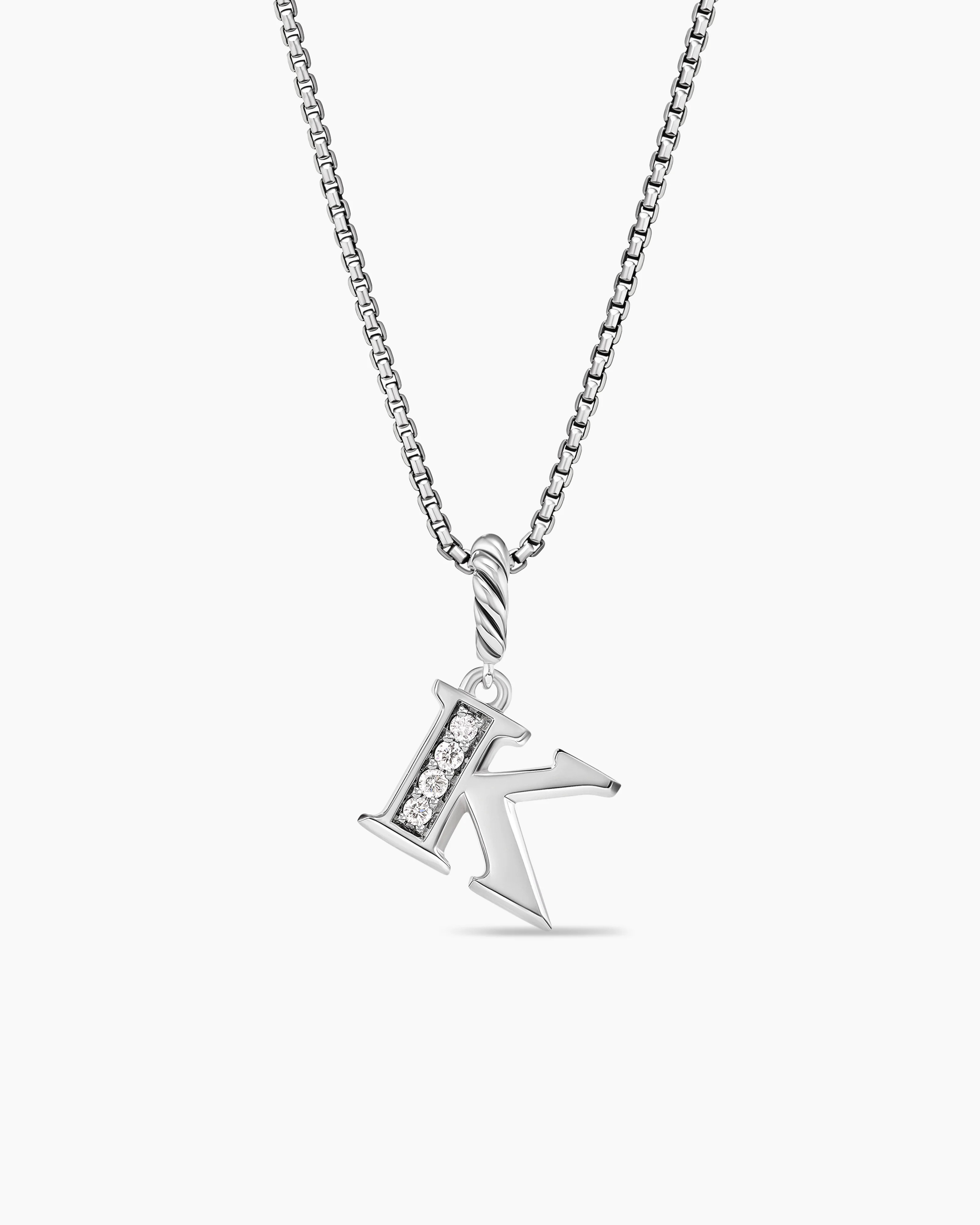 Pavé Initial Pendant Necklace | David Yurman