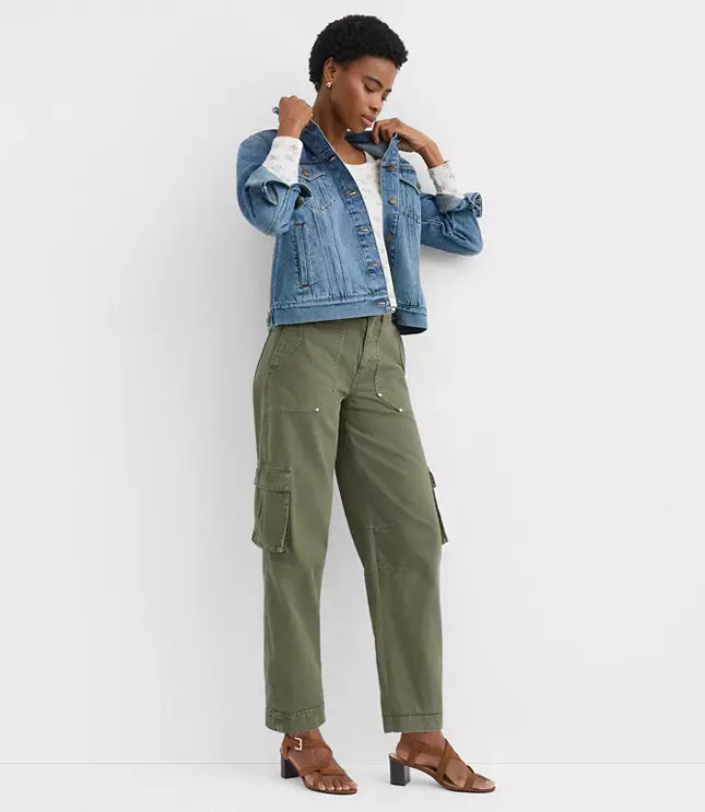 Cargo Barrel Pants in Twill | LOFT