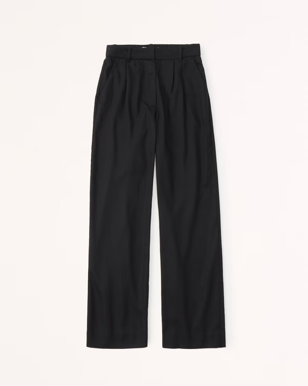 Drapey Lightweight Tailored Wide Leg Pants | Abercrombie & Fitch (US)