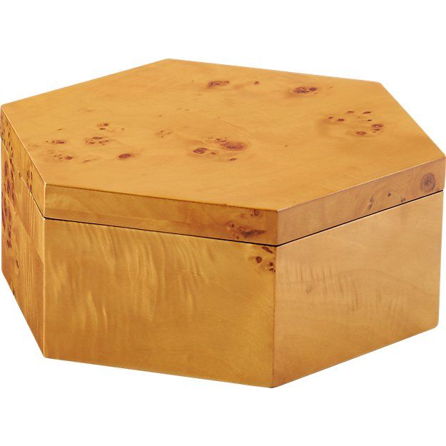 burl wood large storage box | CB2