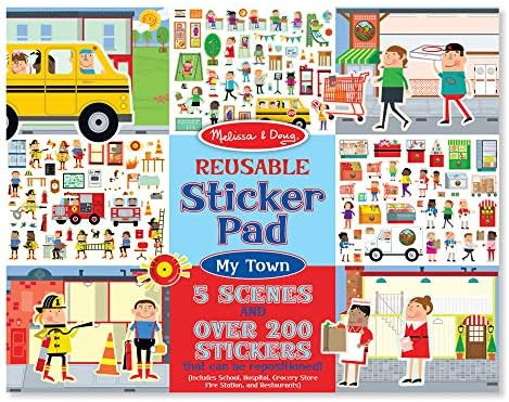 Melissa & Doug Reusable Sticker Pad: My Town - 200+ Stickers and 5 Scenes | Amazon (US)