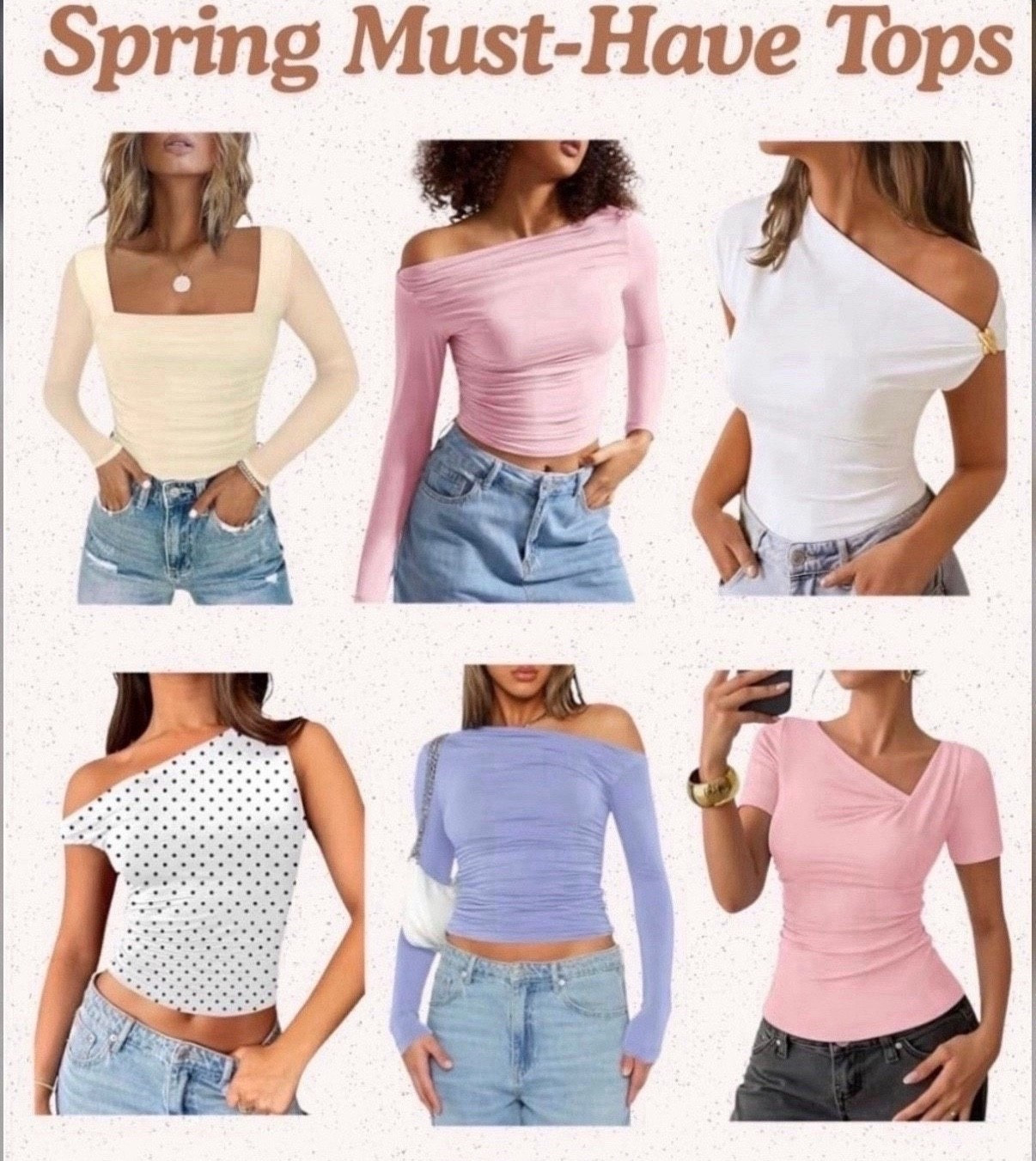 Spring tops
Short sleeve tops
Long sleeve tops
Pastel tone tops
Going out tops
#goingouttop #springtops #capsule #springfashion #springstyle
