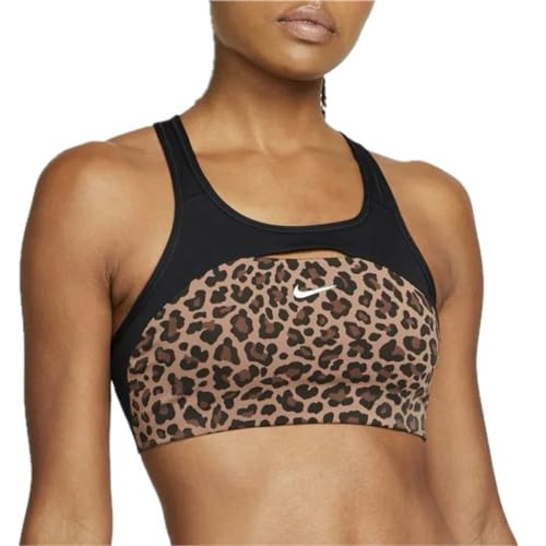 Nike Women's Swoosh Sports Bra, Brown Leopard, L Regular US | Amazon (US)