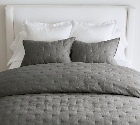 Belgian Flax Linen Tufted Quilt | Pottery Barn (US)