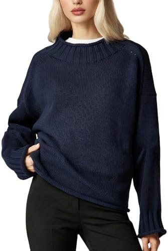 Yimoon Womens Oversized Rollneck Sweater Casual Cable Knit Long Sleeve Chunky Pullover Sweater Fa... | Amazon (US)