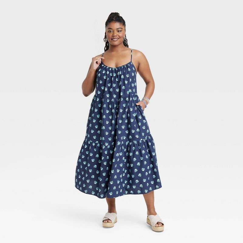 Women's Sleeveless Tiered Dress - Universal Thread™ Blue | Target