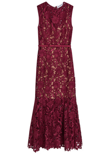 Belted guipure lace midi dress | Harvey Nichols