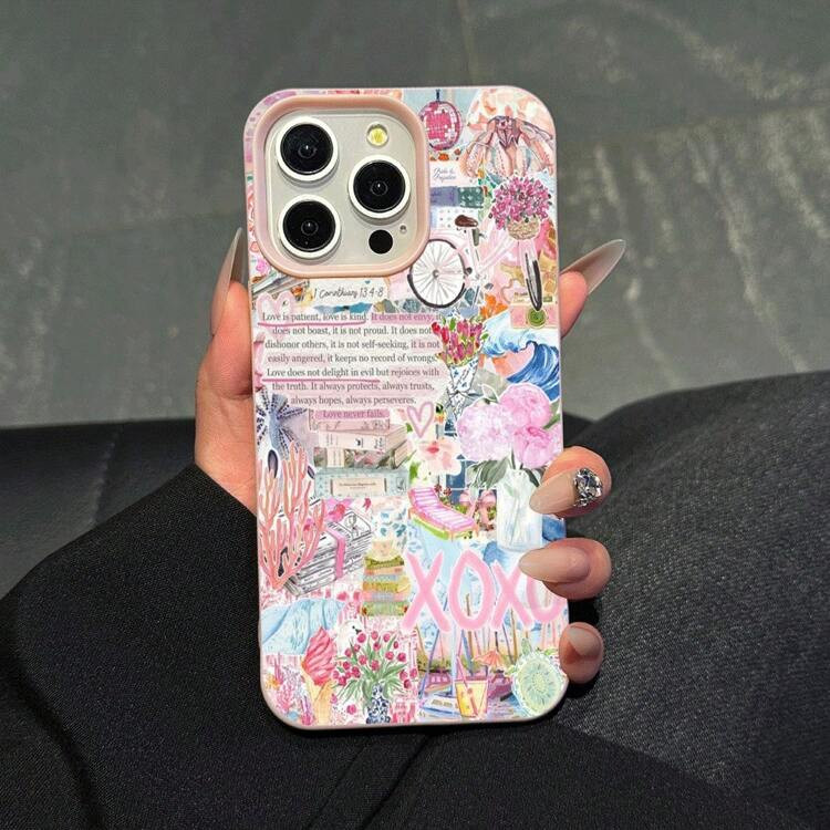 The Case Para Phone With Bicycle Flowers And Slogan Patterns, Protected By Luxury Designers. 15 14 12 11 16 Pro Plus Provides Personalized And Durable Accessories For Fashionable Mobile Phone Users. It Is The Best Choice For Personal Use Or As A Gift | SHEIN