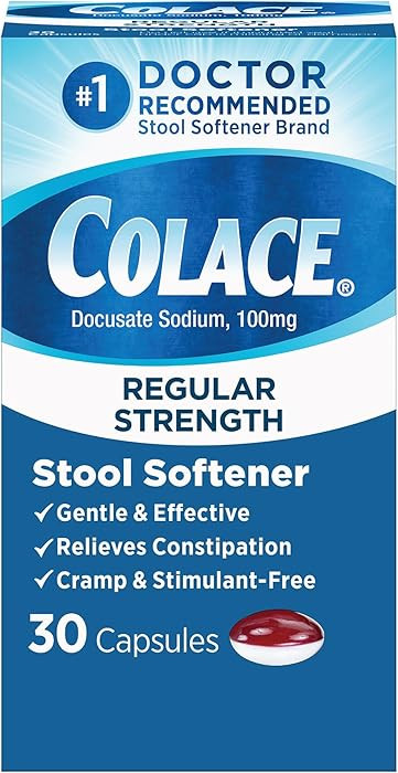 Colace Stool Softener 100 mg, 30 Capsules, Constipation Relief, Docusate Sodium, Gentle Docusate,... | Amazon (US)