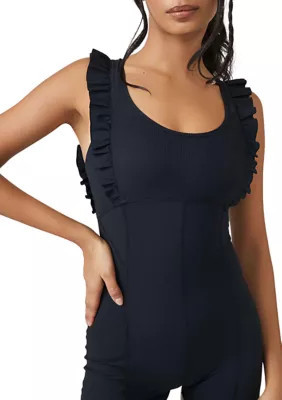 FP Movement Women's Ruffle Me Up Shortsie, Black, X-Large | Belk