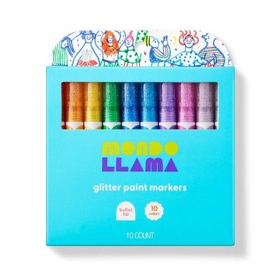 10ct Paint Markers Bullet Tip Glitter - Mondo Llama&#8482; | Target