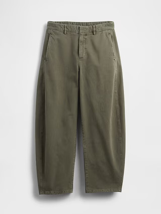 Mid Rise Twill Barrel Pants | Gap (US)