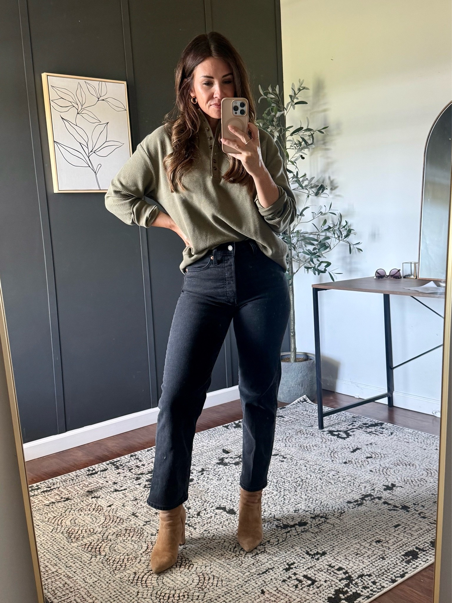 This $20 button down sweatshirt is THE fall Walmart top! I’m in a medium here - several color options, so soft, and looks high end!

#LTKSeasonal #LTKOver40 #LTKWorkwear