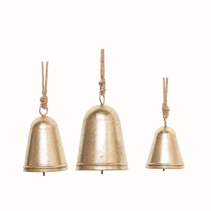 Transpac Metal Gold Christmas Hanging Bells Decor Set of 3 | Target