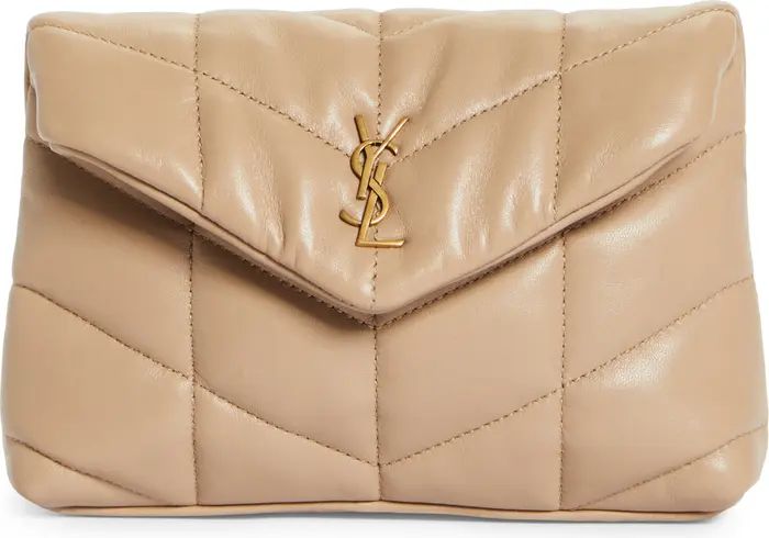 Small Lou Leather Puffer Clutch | Nordstrom