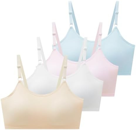 SALIA GIRL Sport Cami Bras Cotton for Teens Girls Training Bras 10-16 with Adjustable Straps Fixe... | Amazon (US)