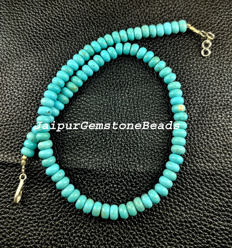 Turquoise Necklace, AAA++ Azurite Turquoise Beads, Turquoise Quartz Rondelle Shape Beads Necklace... | Etsy (US)