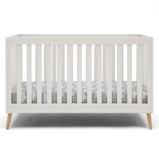 Delta Children Essex 4-in-1 Convertible Baby Crib, Bianca White/Natural Legs | Walmart (US)