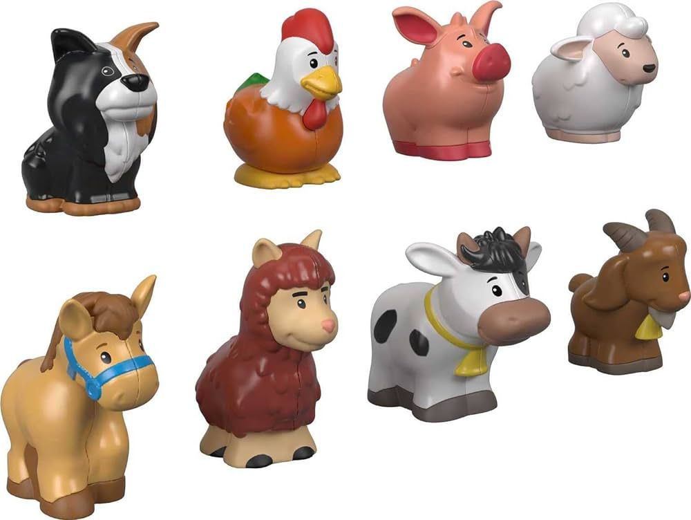 Amazon.com: Fisher-Price Little People Toddler Toys Farm Animal Friends 8-Piece Figure Set for Pr... | Amazon (US)