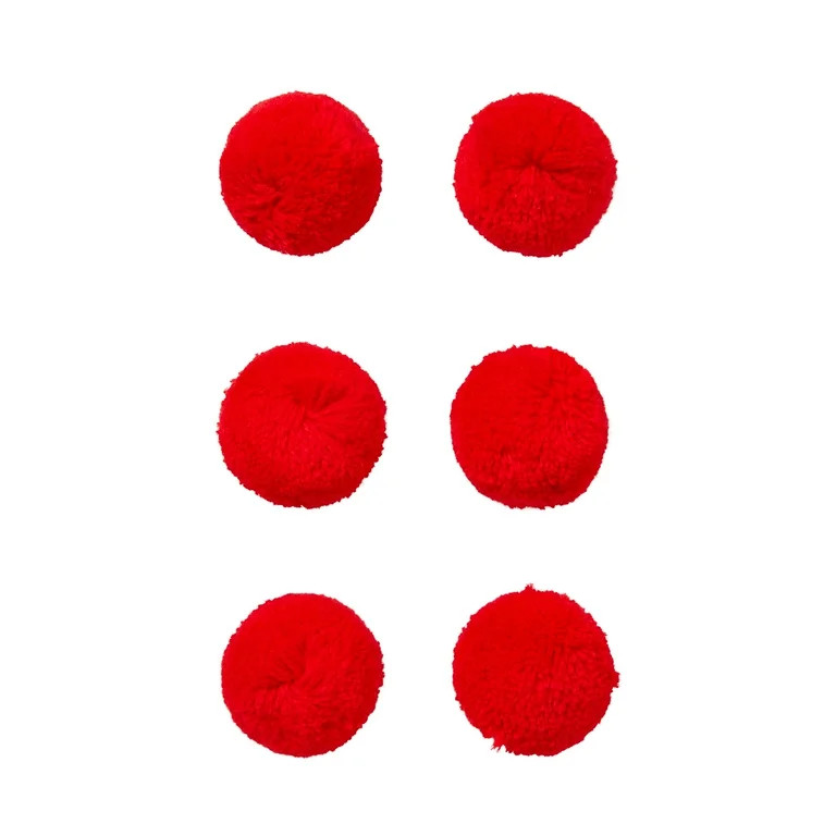 Offray Red 1 1/2" Acrylic Yarn Pom Poms great for decorating apparel and creative DIY craft ideas... | Walmart (US)