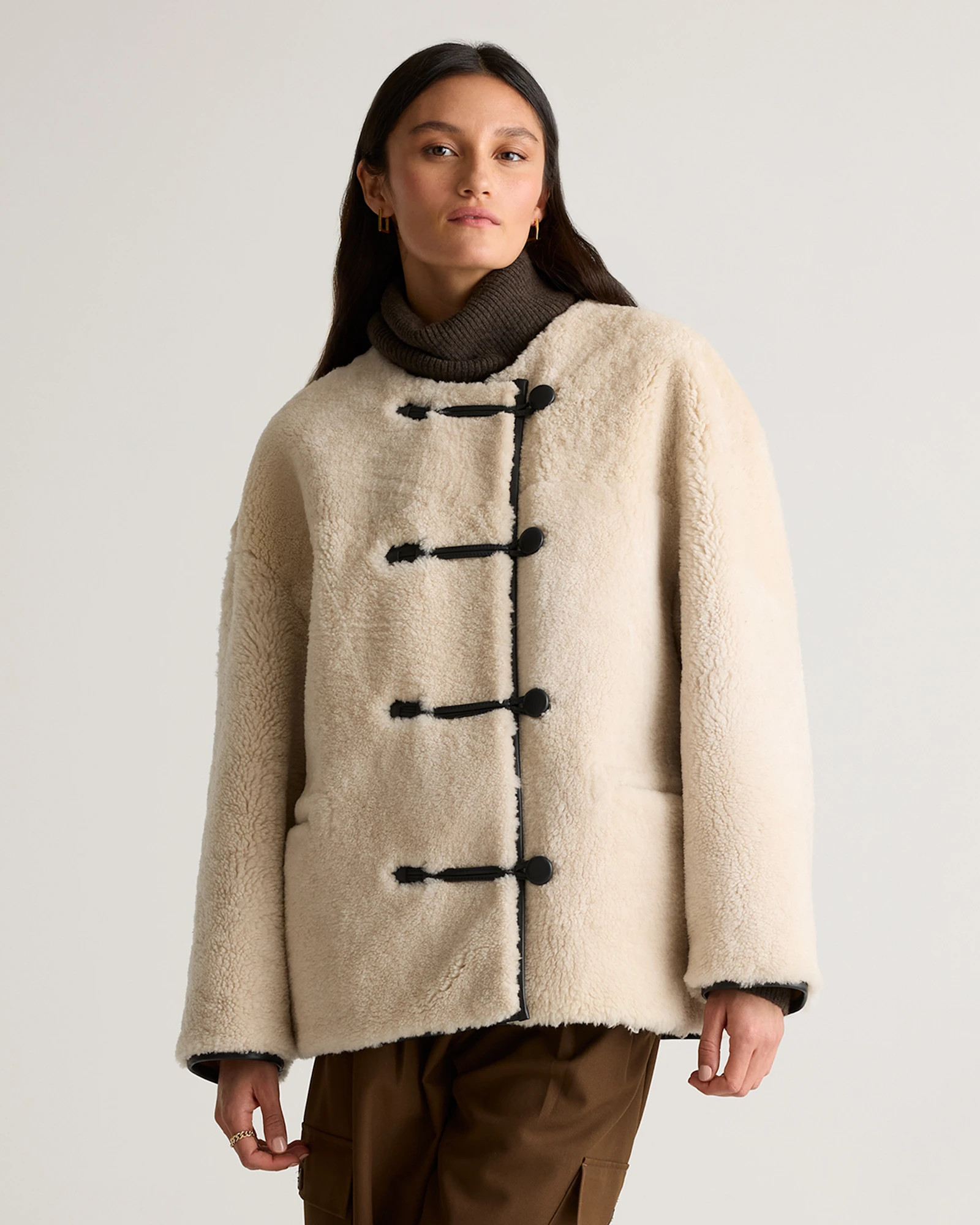 100% Shearling Duffle Jacket | Quince