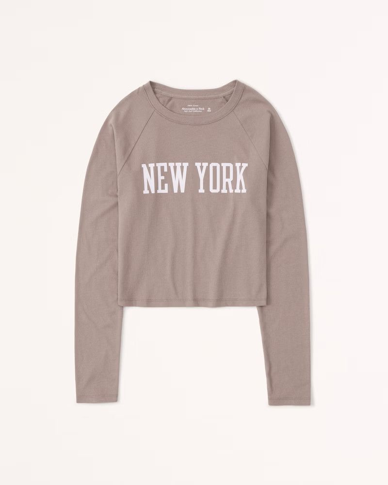 Long-Sleeve Nashville Baby Tee Brown Tee Tees Brown Top Tops Abercrombie Top Fall Outfits 2022 | Abercrombie & Fitch (US)